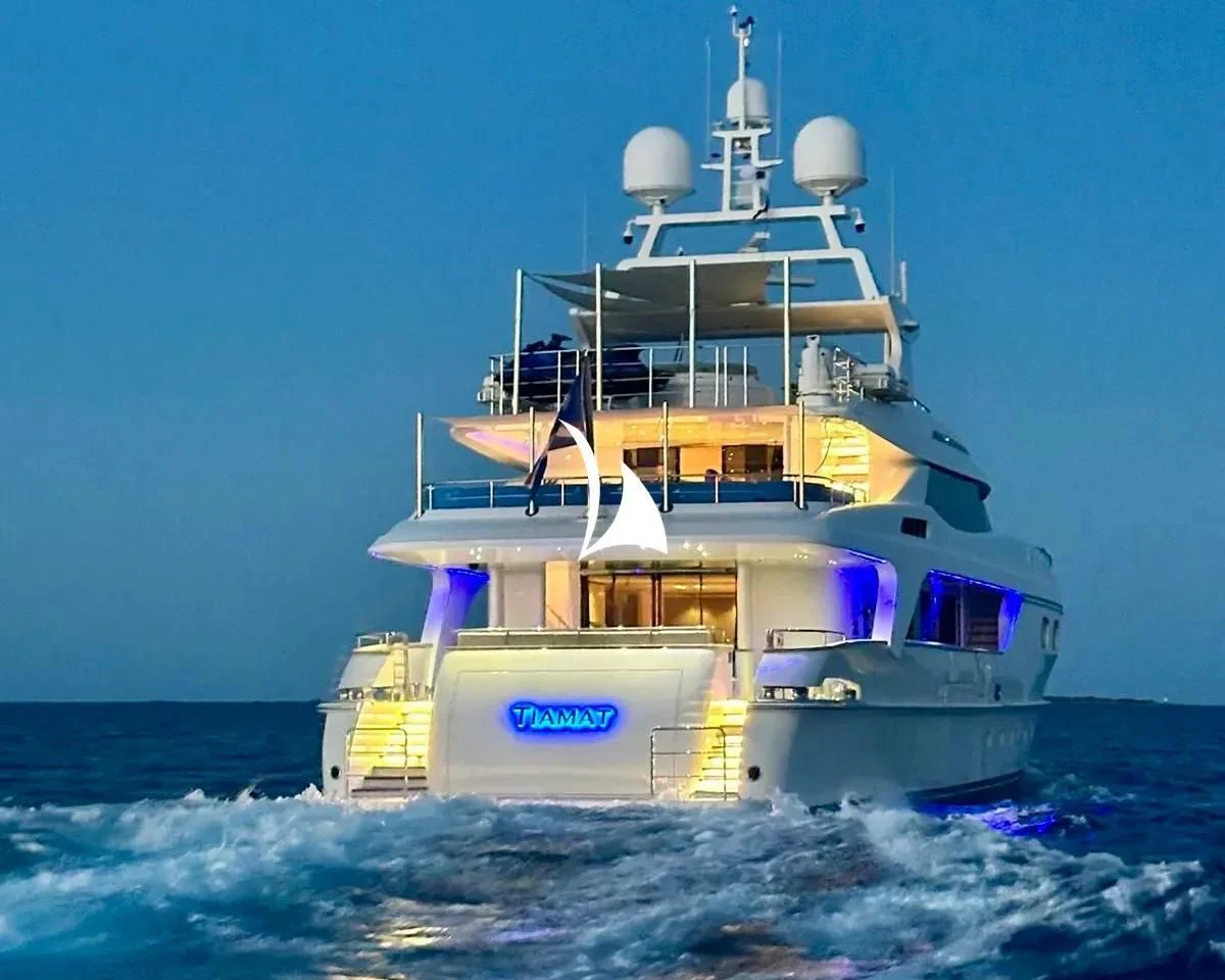 a boat in the water aboard TIAMAT Yacht for Sale
