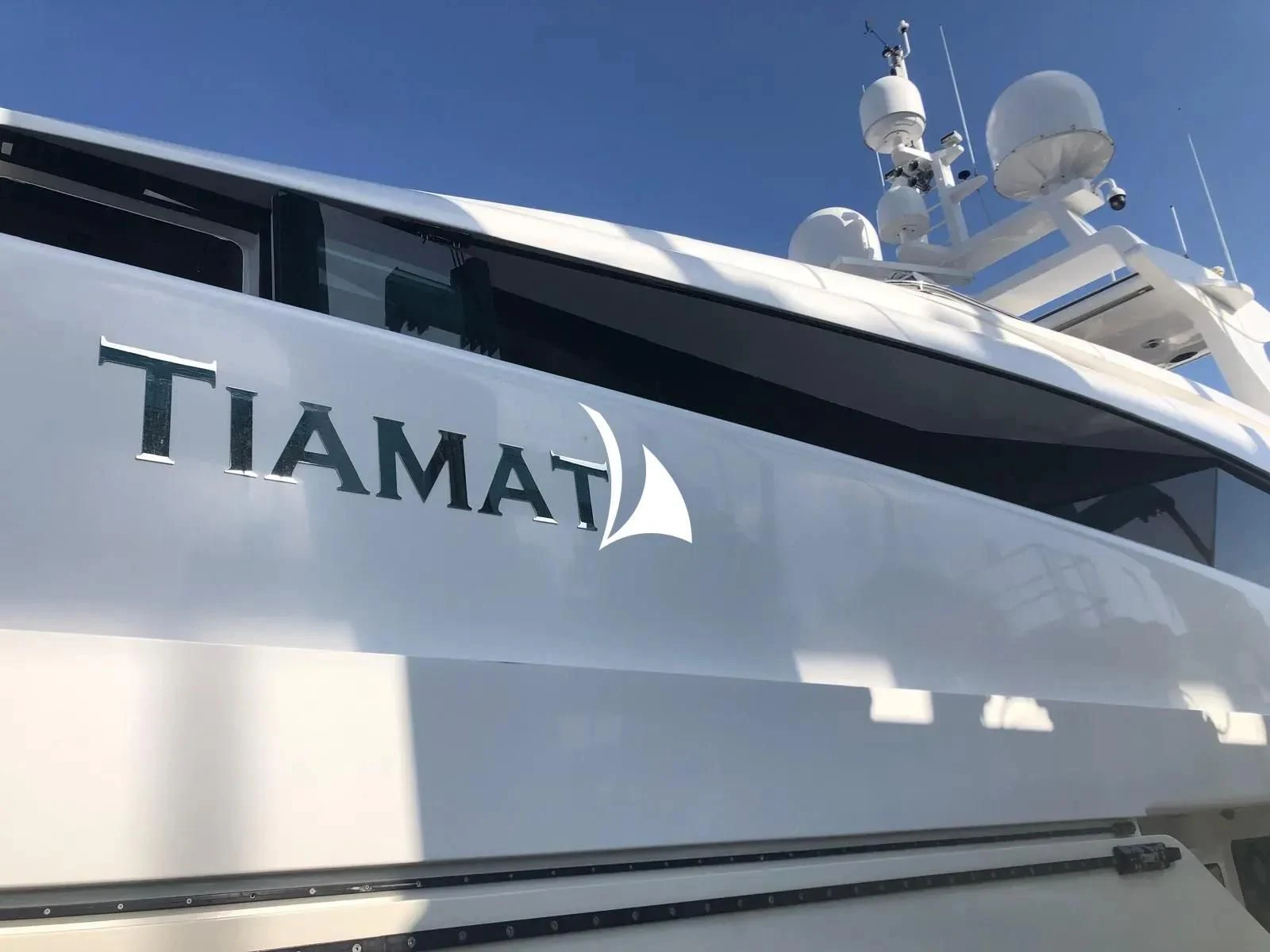 a close-up of a boat aboard TIAMAT Yacht for Sale