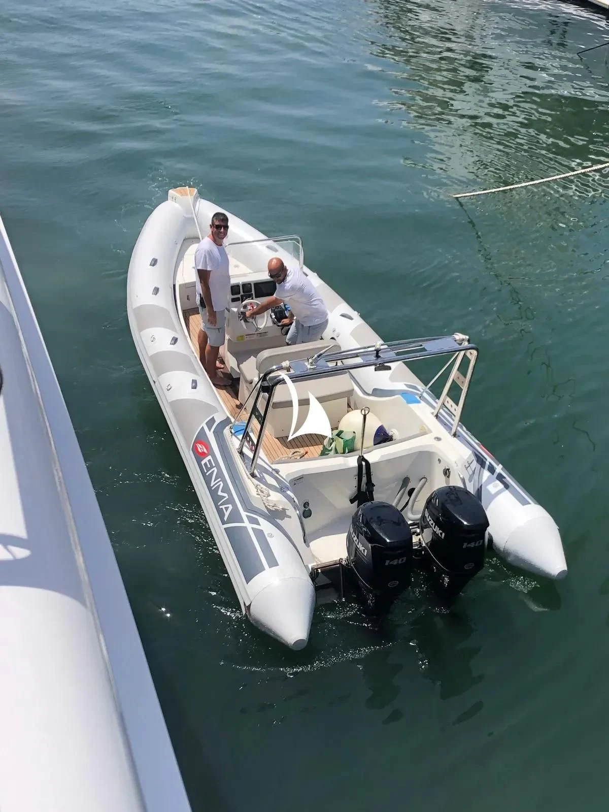 a boat with people on it aboard TIAMAT Yacht for Sale