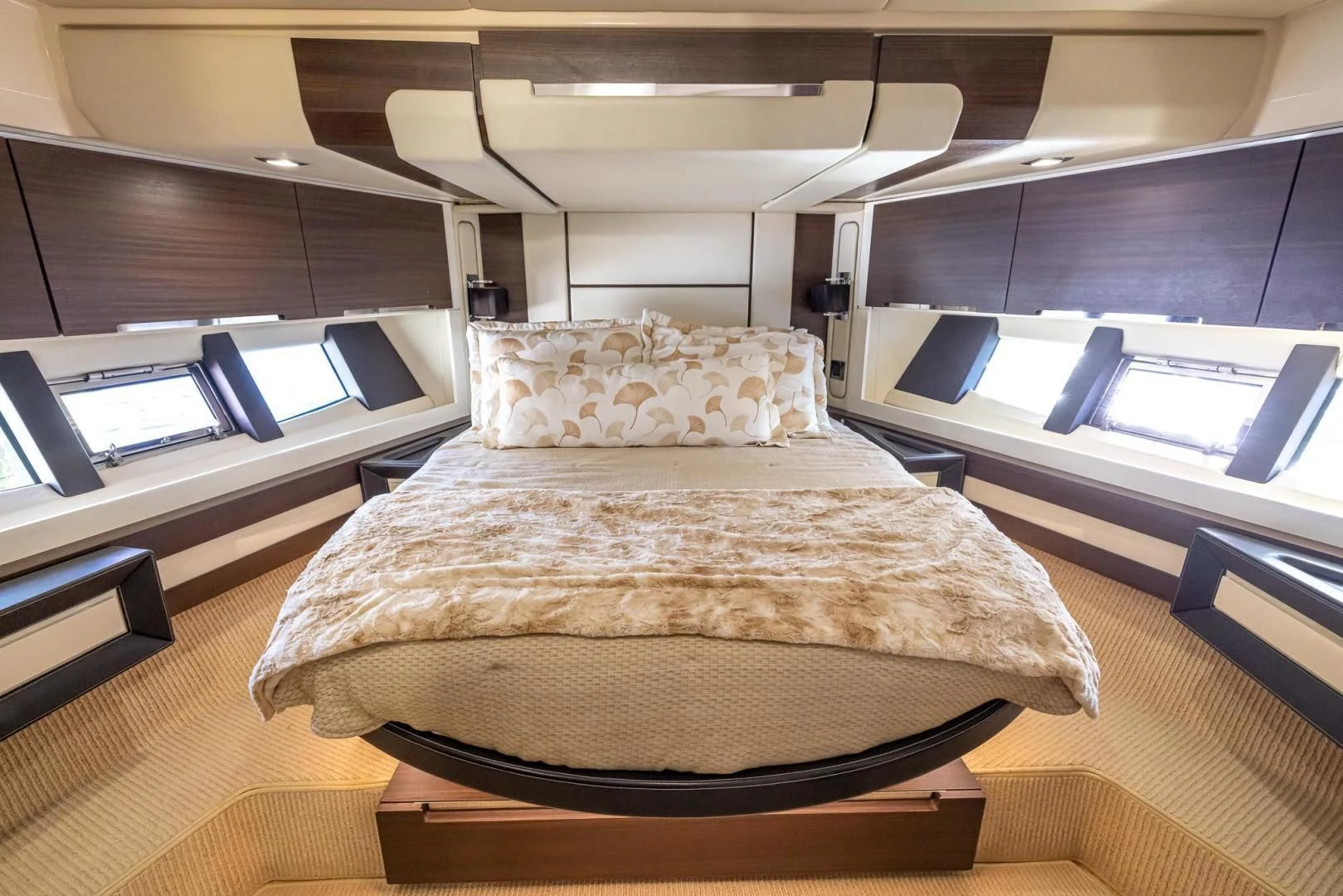 a bed in a room aboard MEANT TO BE Yacht for Sale
