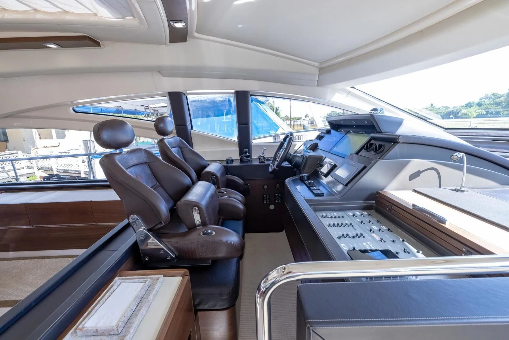 inside of a car aboard MEANT TO BE Yacht for Sale