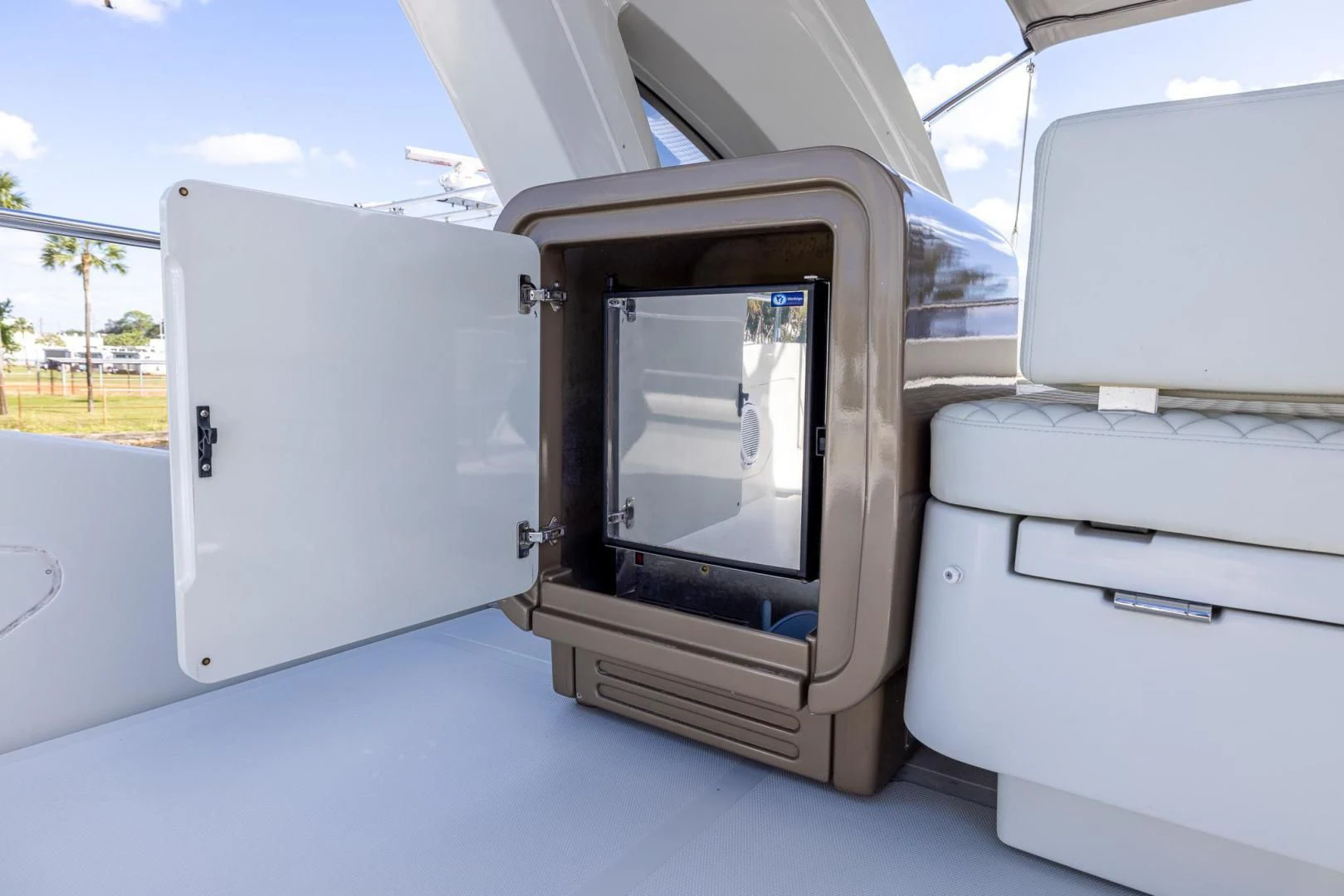 a white rectangular object with a screen aboard MEANT TO BE Yacht for Sale