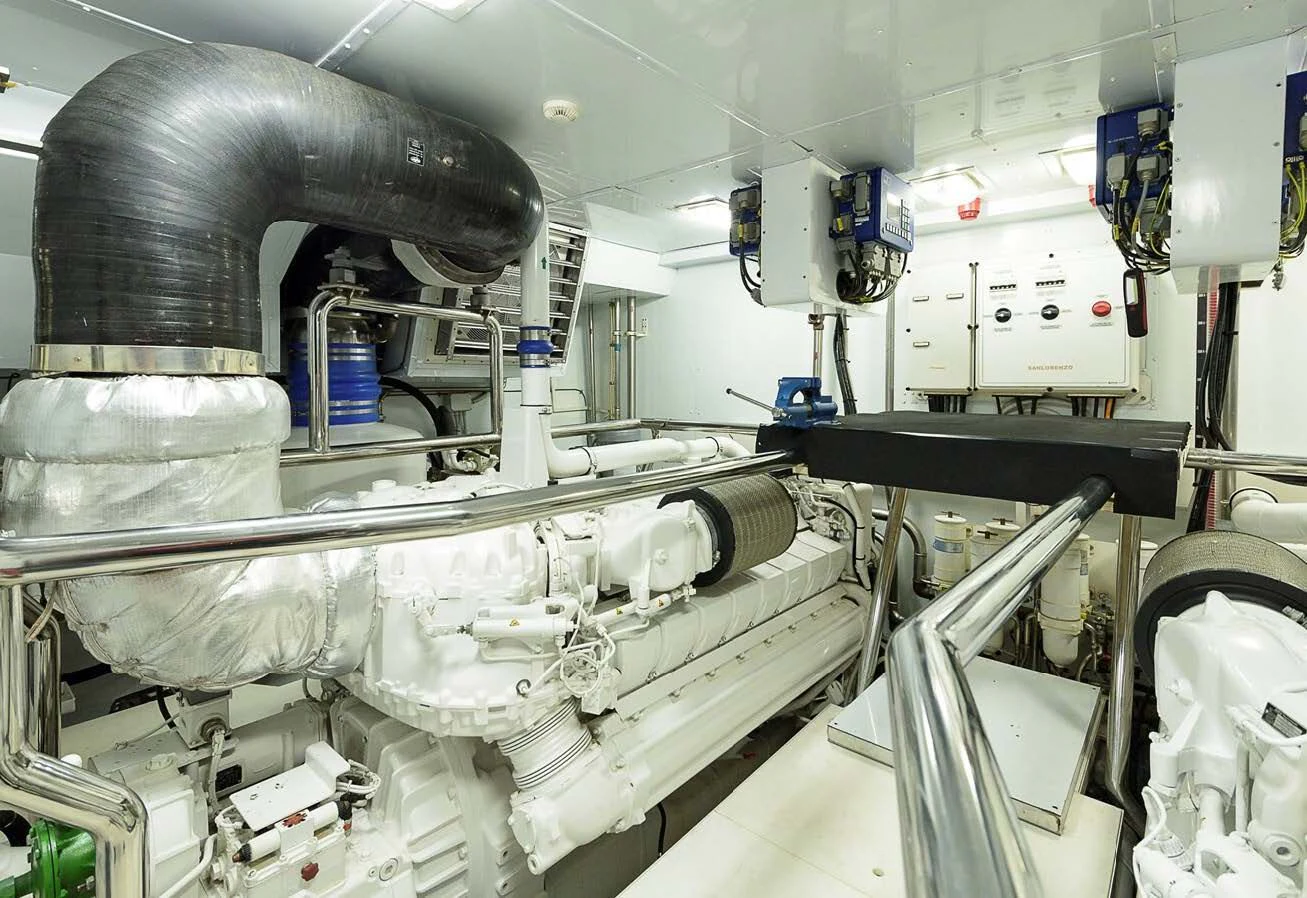 a room with machinery aboard MUSHA Yacht for Sale