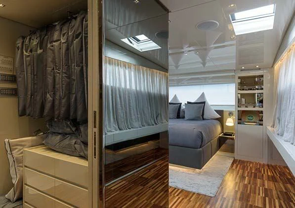 a room with a couch and a bed aboard MUSHA Yacht for Sale