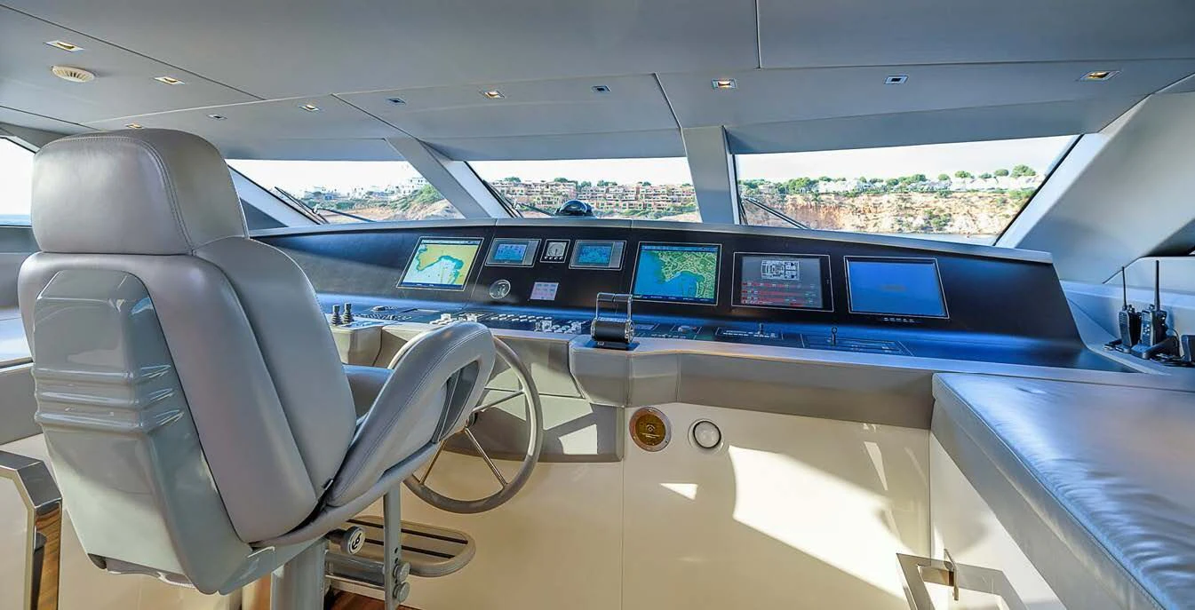 inside of a car aboard MUSHA Yacht for Sale