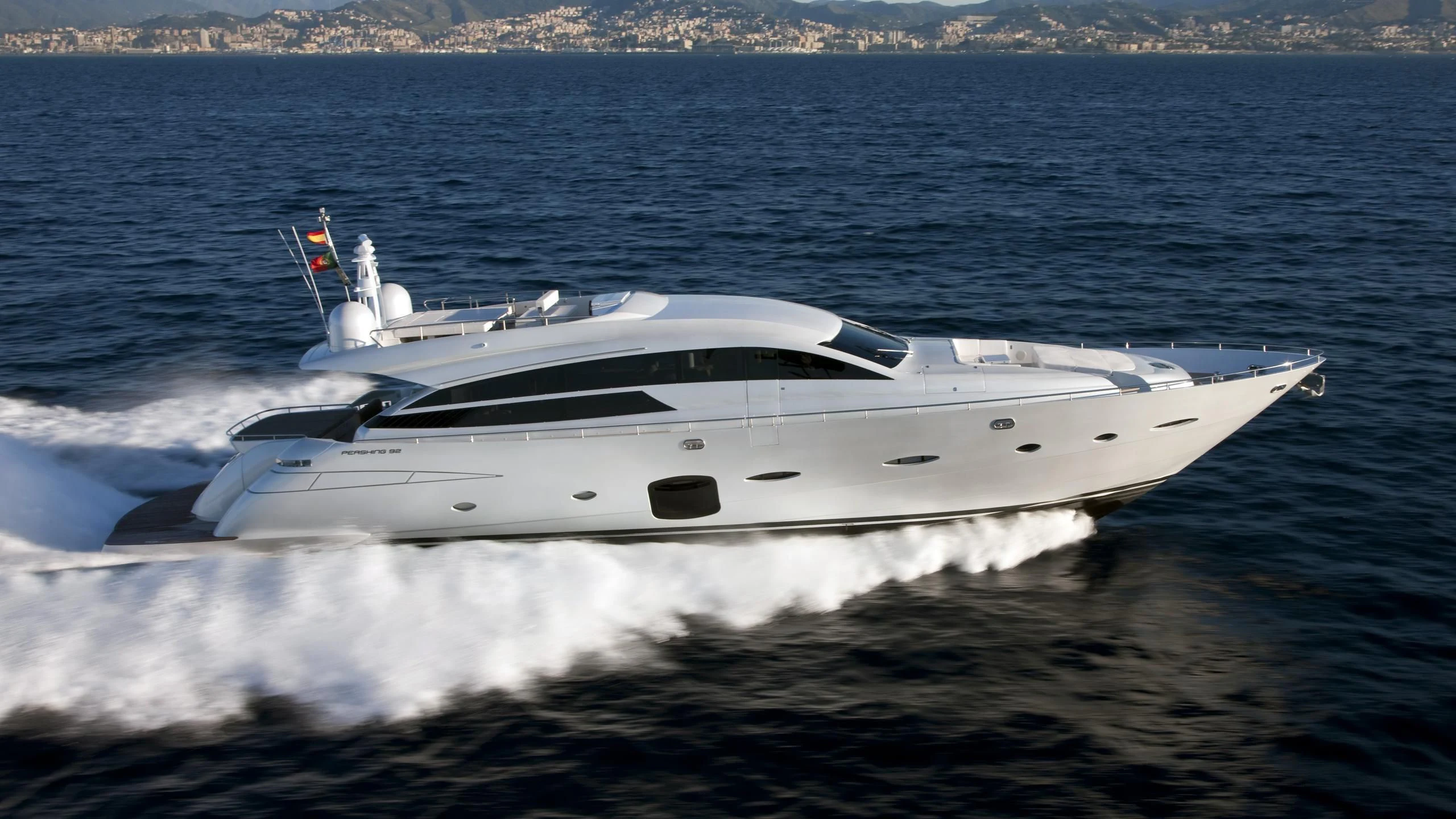 a white yacht on the water aboard CERSEI Yacht for Sale