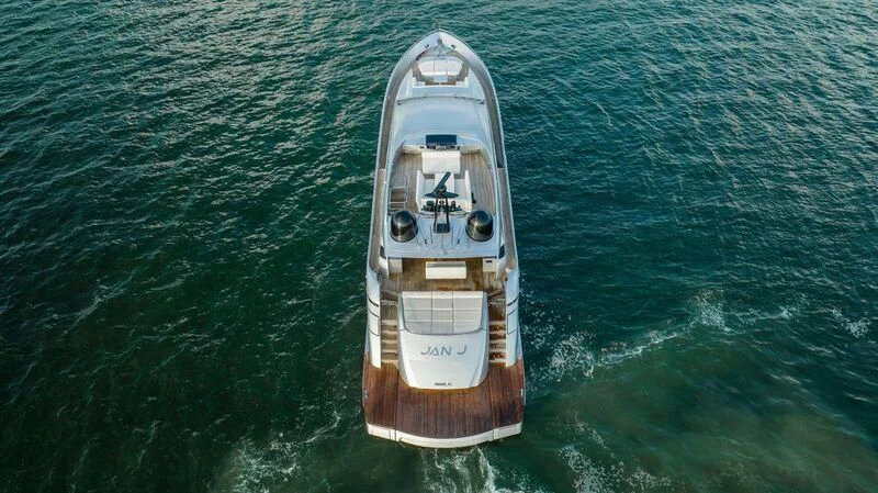 a small boat in the water aboard CERSEI Yacht for Sale