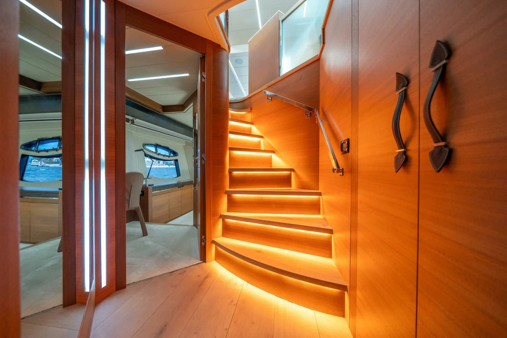 a room with wooden walls and a slide aboard CERSEI Yacht for Sale