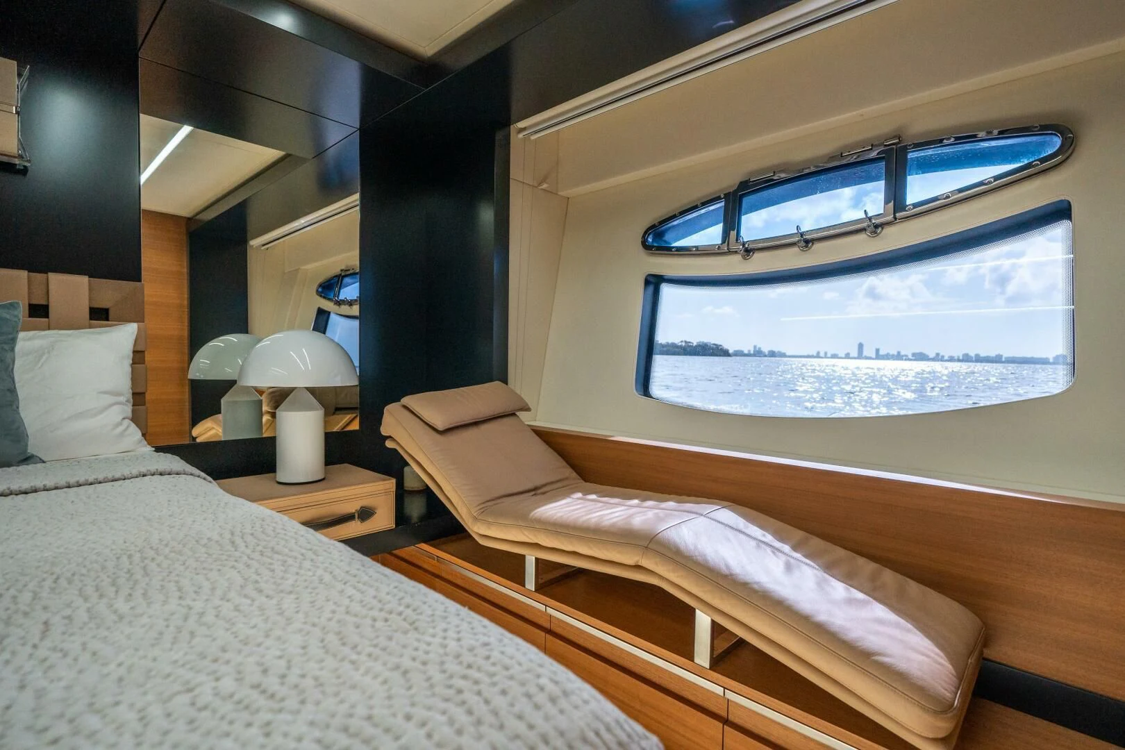 a room with a large screen aboard CERSEI Yacht for Sale