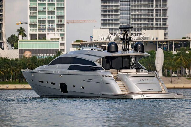 a white yacht in the water aboard CERSEI Yacht for Sale