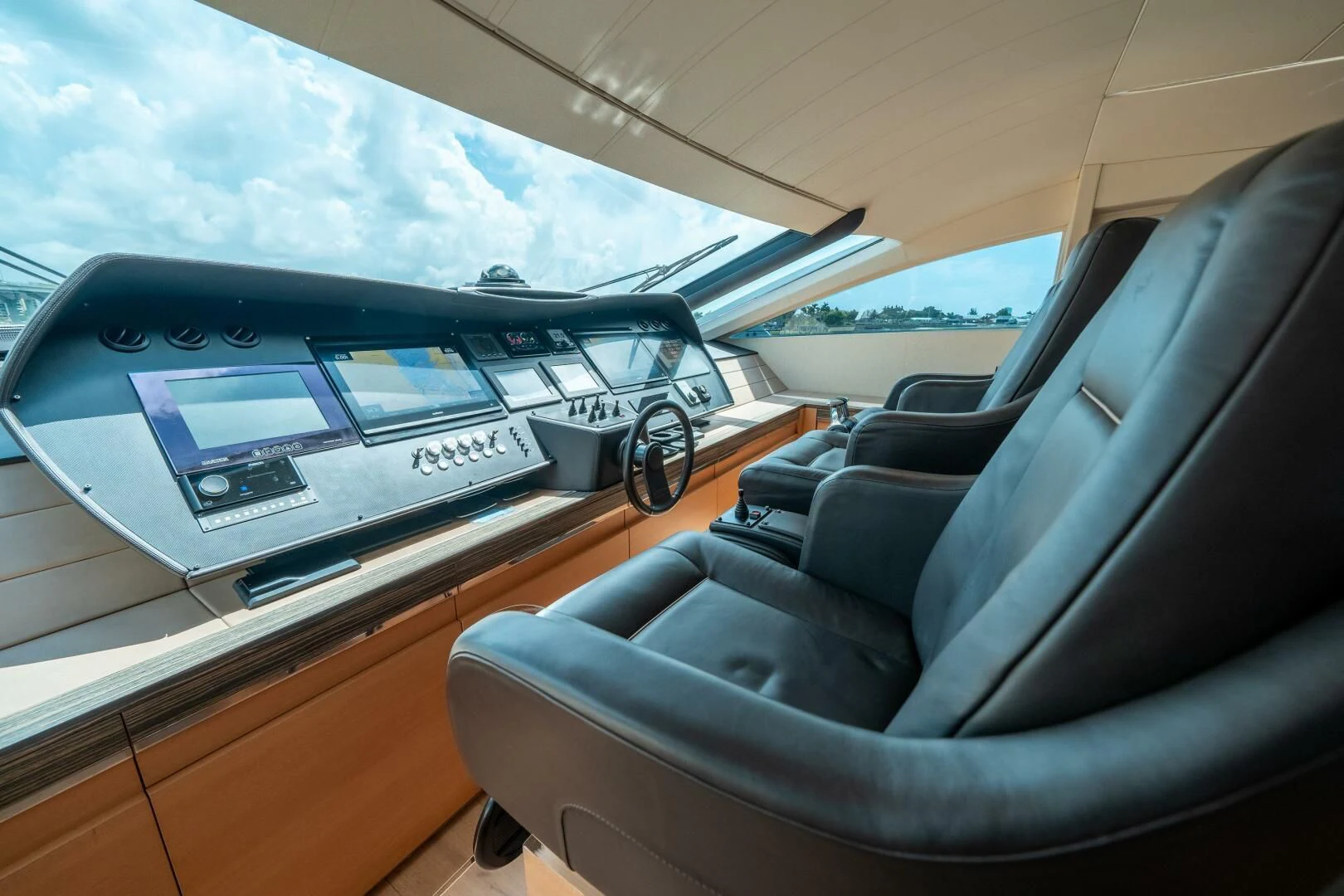the inside of a car aboard CERSEI Yacht for Sale