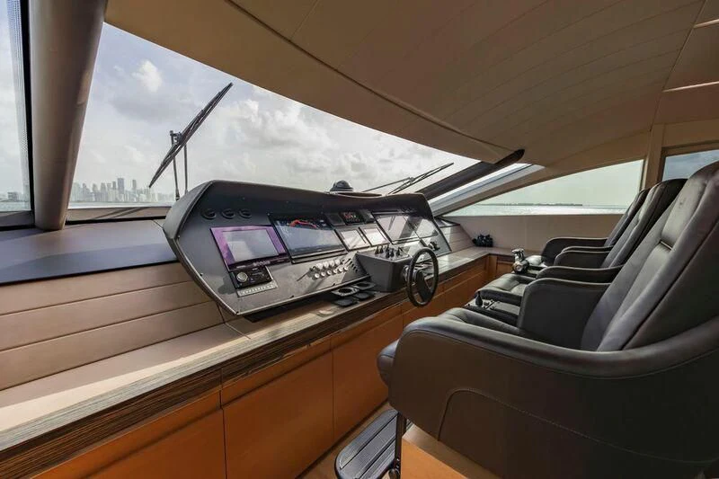 inside of a car aboard CERSEI Yacht for Sale