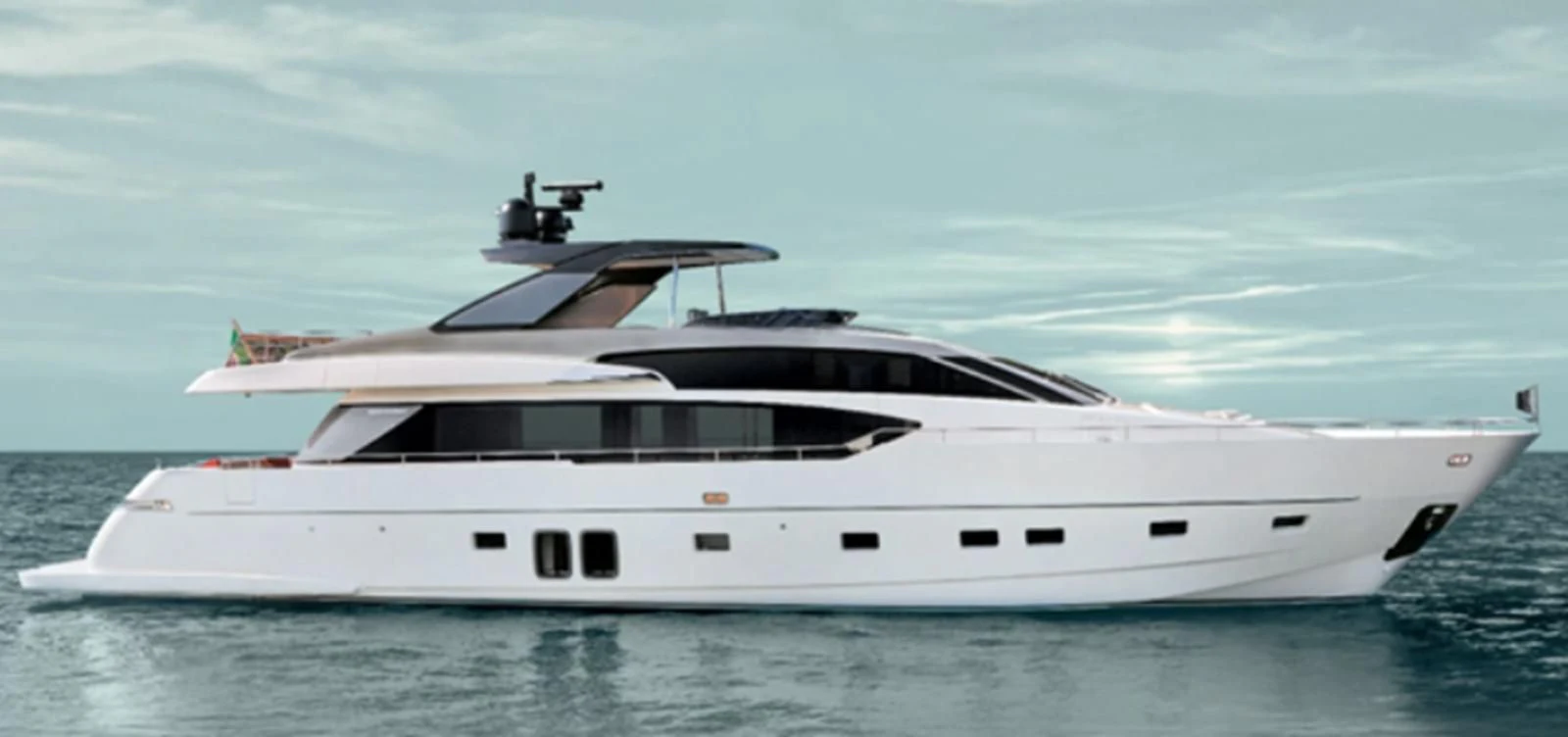 a white yacht in the water aboard SANLORENZO SX88/81 Yacht for Sale