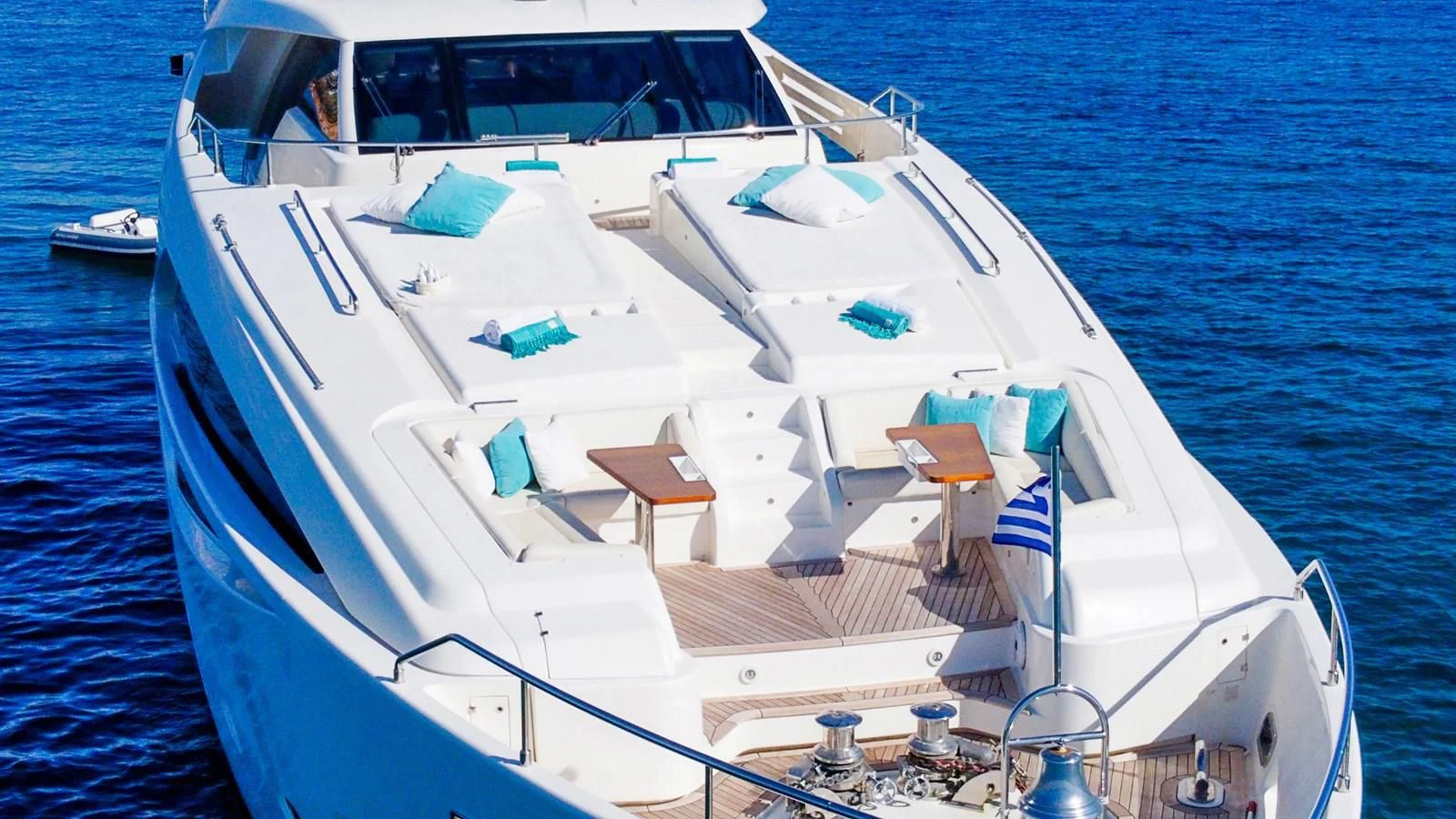 a boat on the water aboard CUSTOM LINE 100 Yacht for Sale