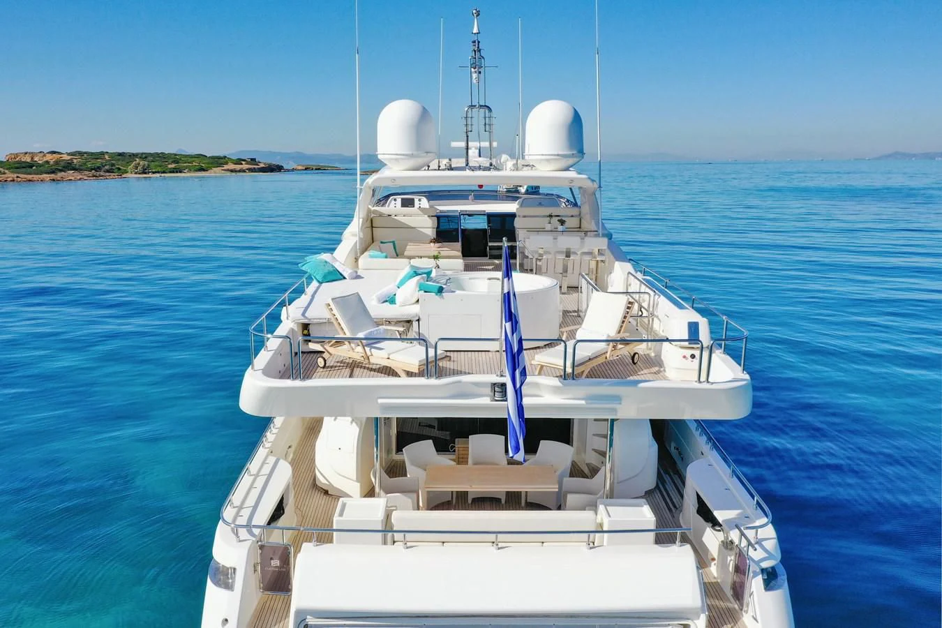 a boat in the water aboard CUSTOM LINE 100 Yacht for Sale