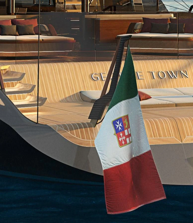 a bottle of soda on a table aboard PERINI 47-M Yacht for Sale