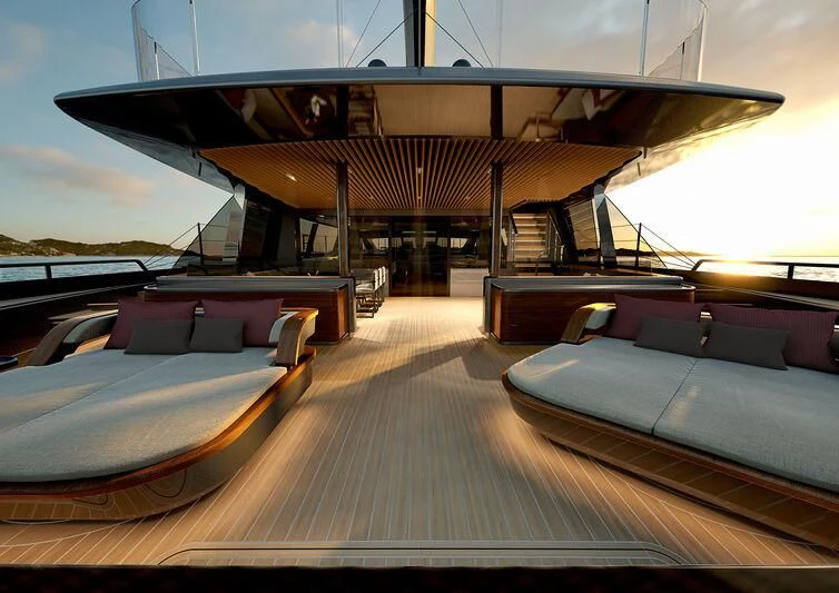 a boat on the water aboard PERINI 47-M Yacht for Sale