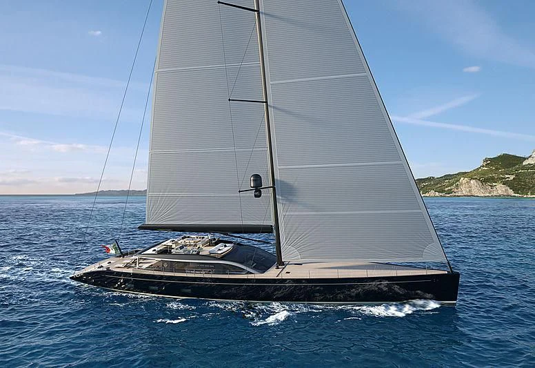 a sailboat on the water aboard PERINI 47-M Yacht for Sale