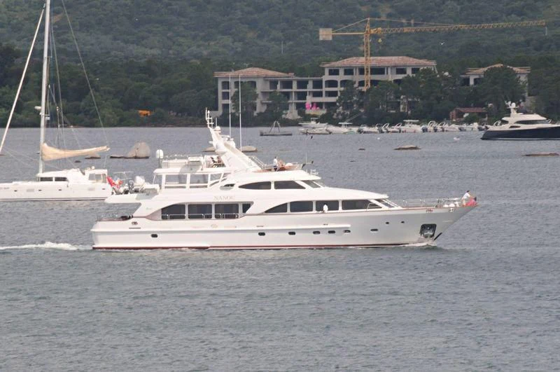 a white yacht in the water aboard MARQUES Yacht for Sale