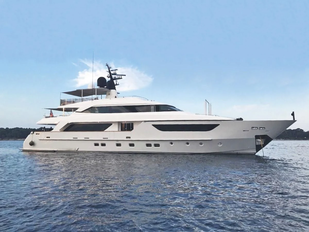 a white yacht on the water aboard AWAY Yacht for Charter