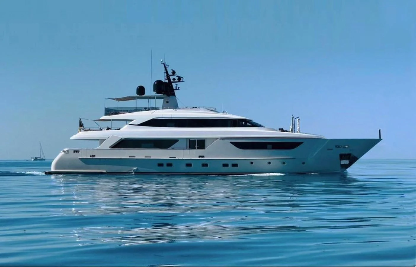 a white yacht in the water aboard AWAY Yacht for Charter