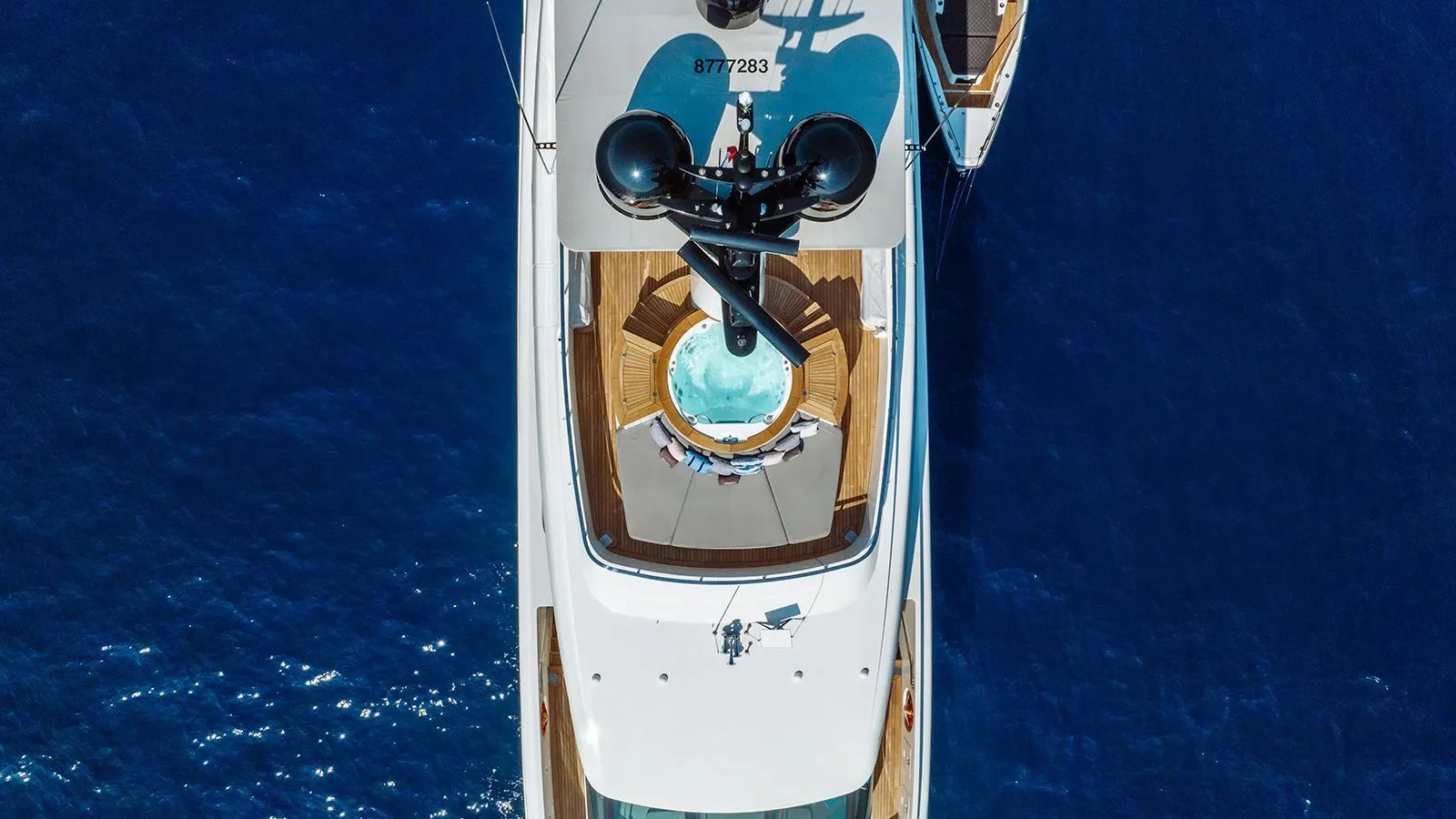 a space ship in the water aboard AWAY Yacht for Charter
