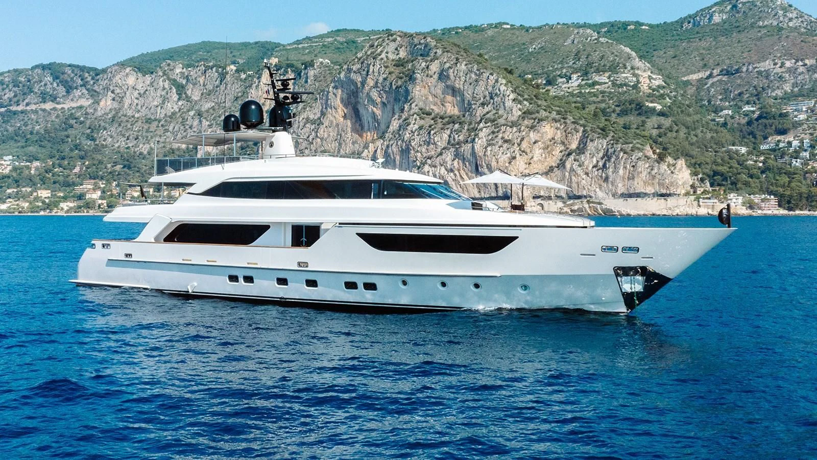 a white yacht in the water aboard AWAY Yacht for Charter