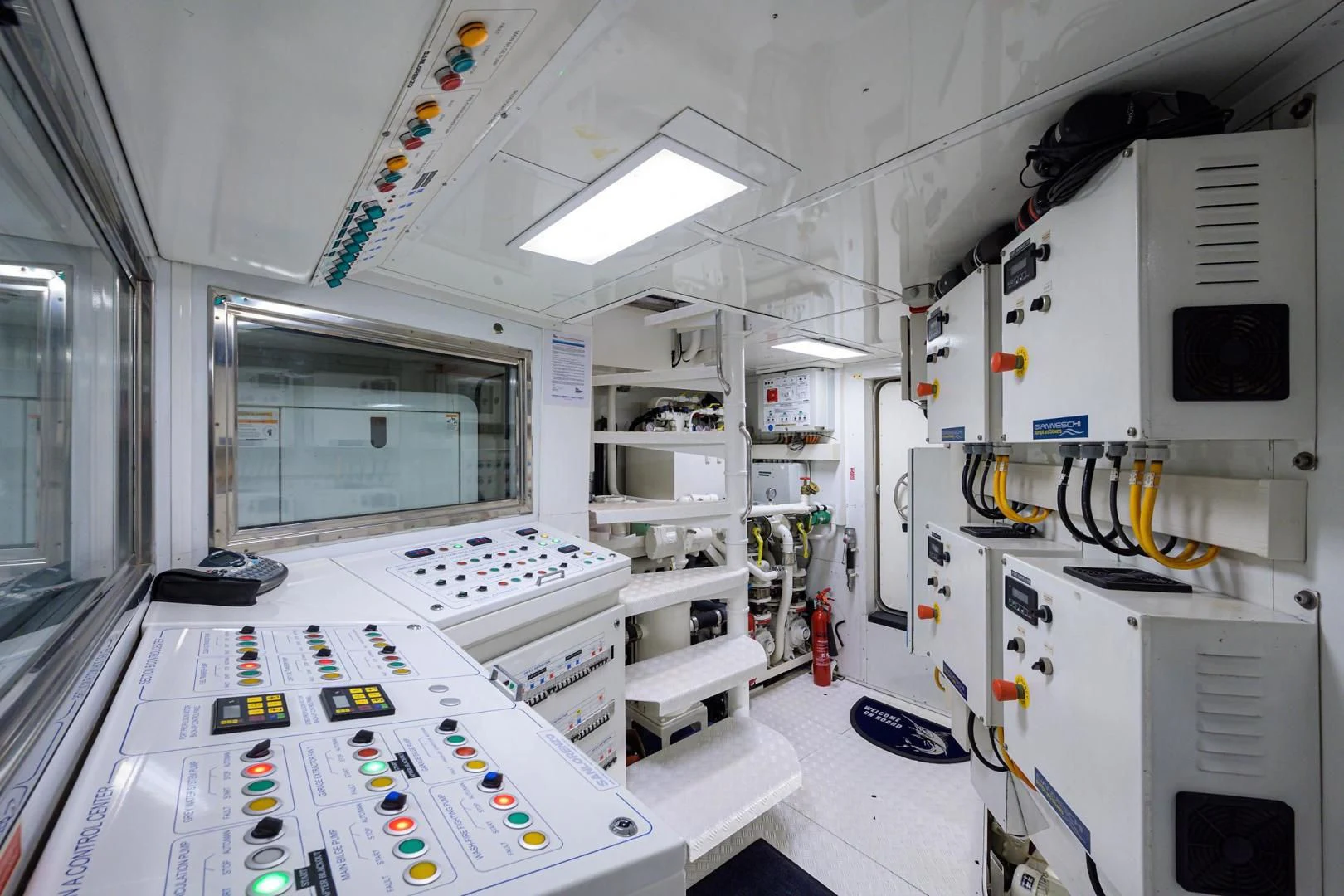 a room with a few machines aboard AWAY Yacht for Charter