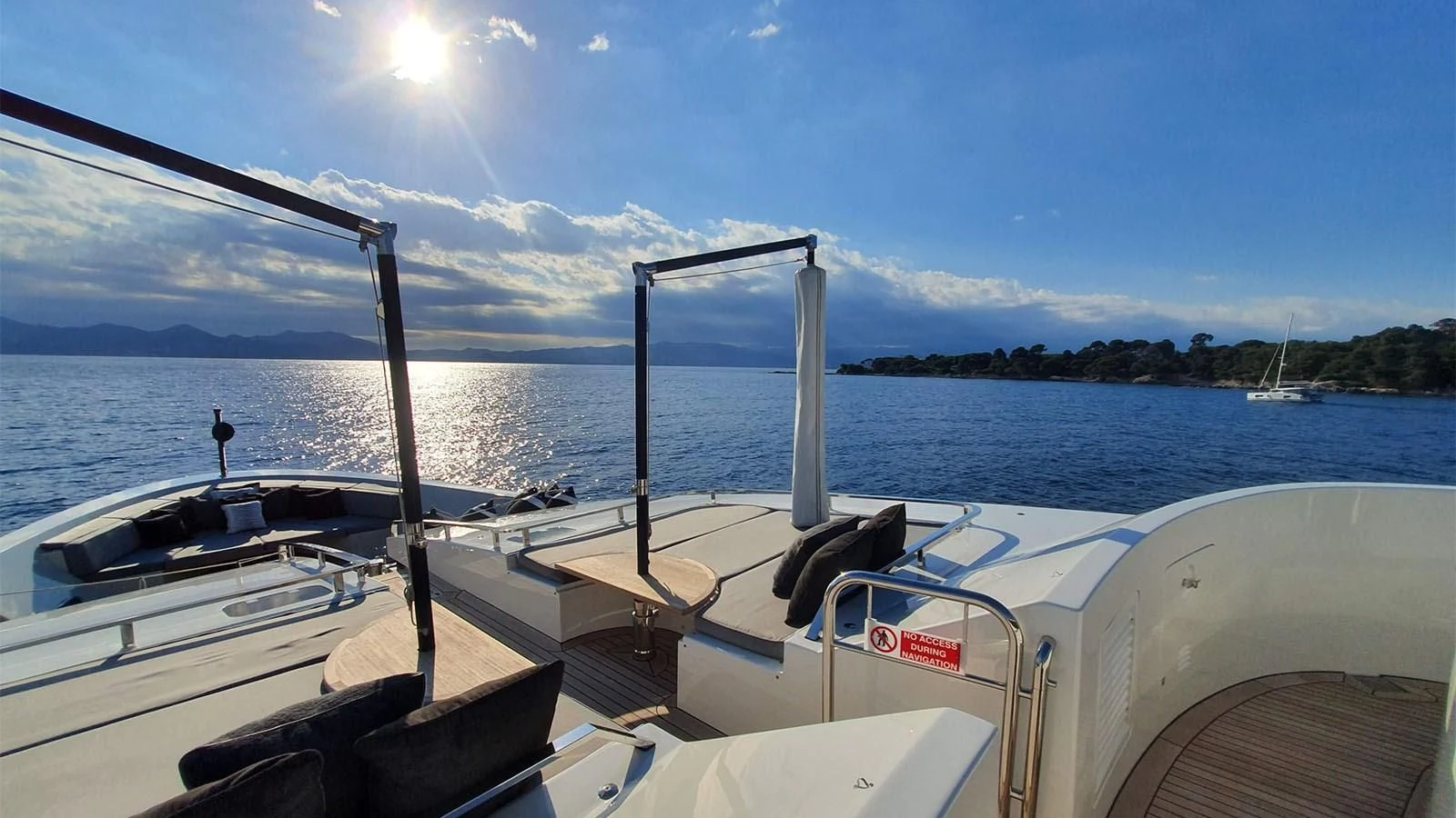 a boat on the water aboard AWAY Yacht for Charter