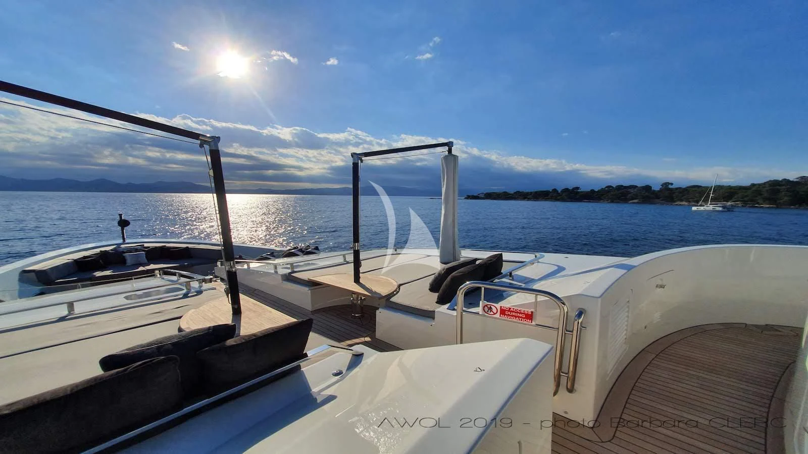 a boat on the water aboard AWAY Yacht for Charter