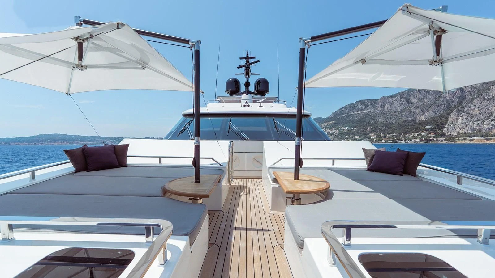 a boat on a dock aboard AWAY Yacht for Charter