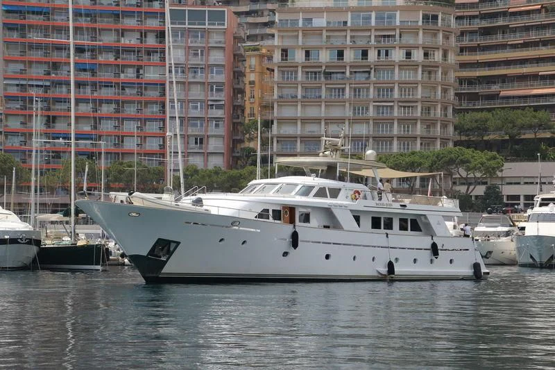 a boat in the water aboard BACHATA QUEEN Yacht for Sale