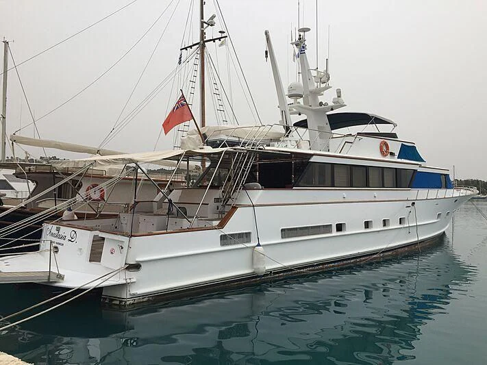 a large white boat in the water aboard ANASTASIA D Yacht for Sale