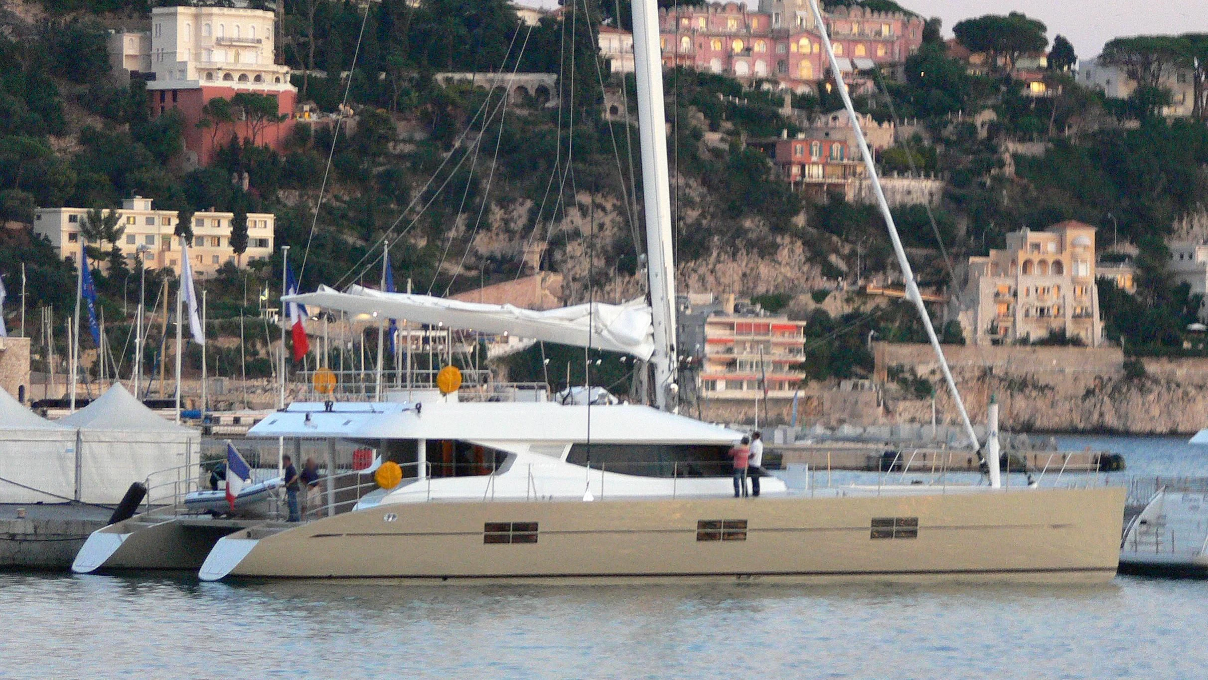 a boat on the water aboard BLACK SWAN Yacht for Sale