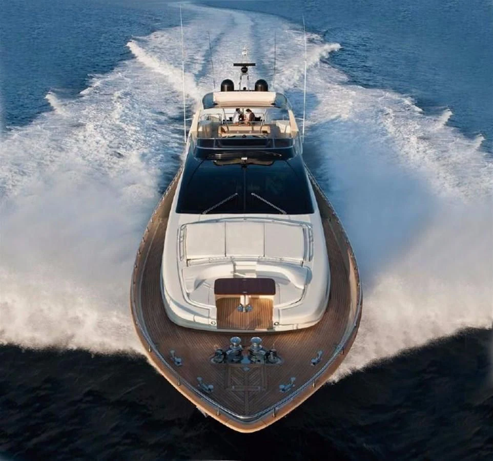 a ship in the water aboard BLACK SWAN Yacht for Sale