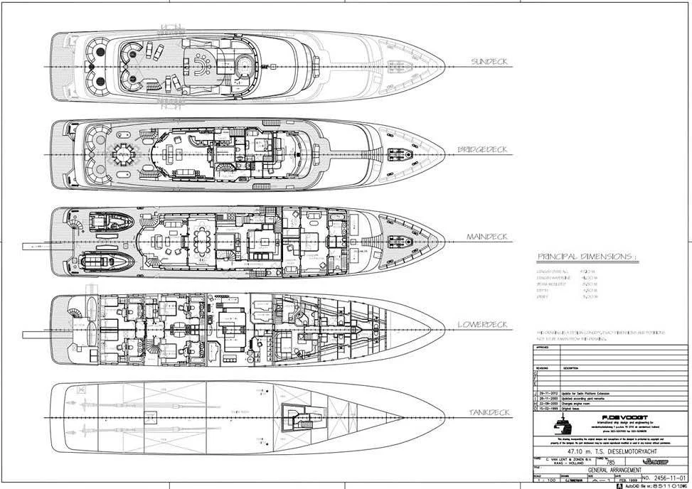 diagram, engineering drawing aboard HALCYON Yacht for Sale