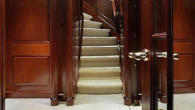 a set of wooden doors aboard HALCYON Yacht for Sale