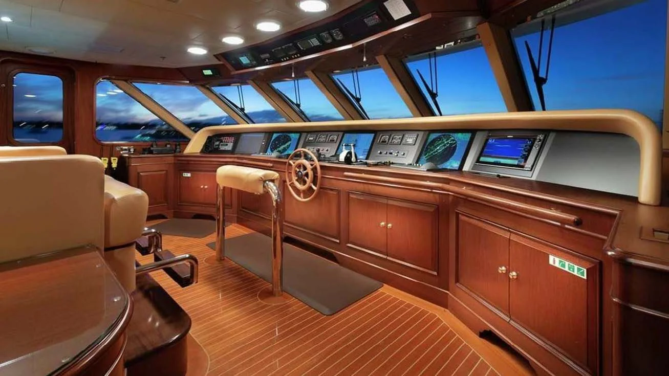inside of a vehicle aboard HALCYON Yacht for Sale