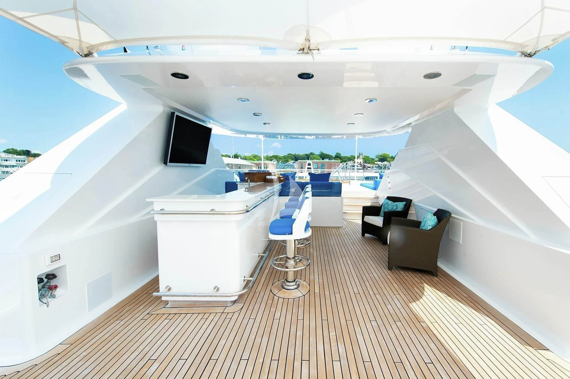 a room with a large pool aboard HALCYON Yacht for Sale