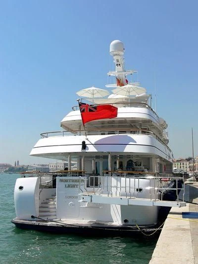 a large white boat aboard HALCYON Yacht for Sale