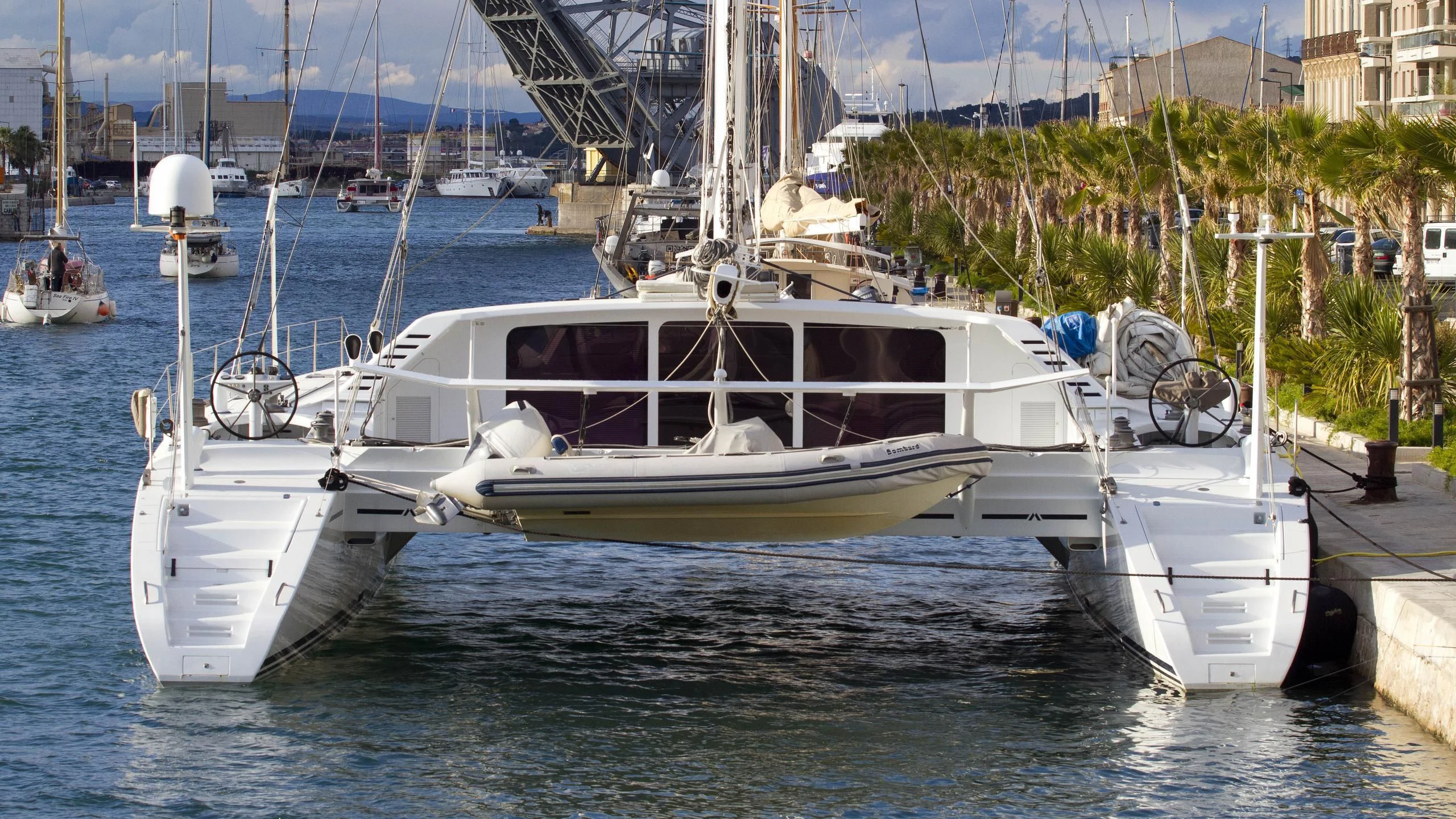 a boat in the water aboard MAGIC CAT Yacht for Sale