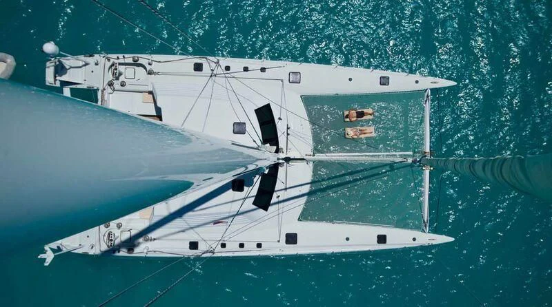 a space shuttle in space aboard MAGIC CAT Yacht for Sale