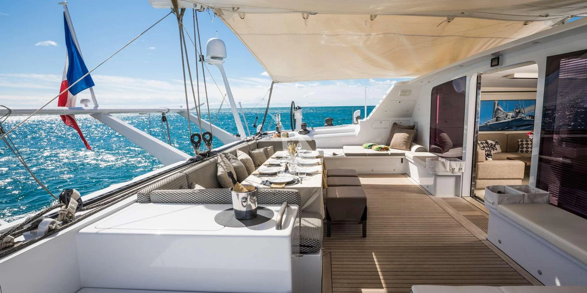 a boat on the water aboard MAGIC CAT Yacht for Sale