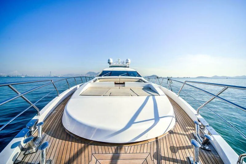 a boat on a deck aboard YUZHOU Yacht for Sale