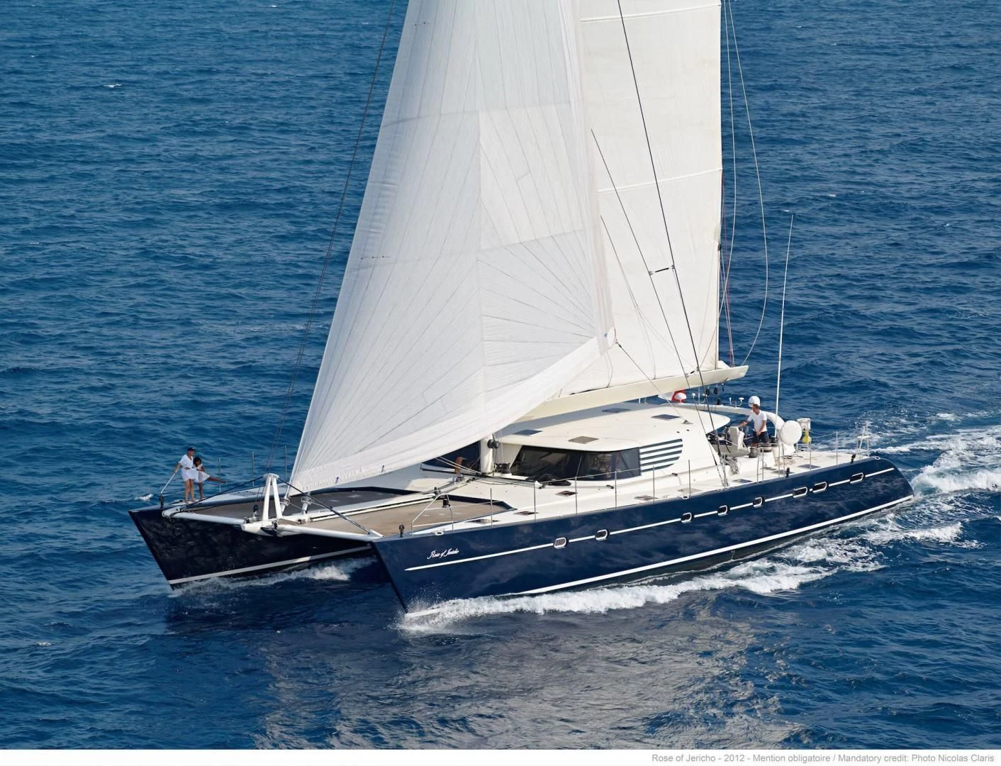 a boat on the water aboard MIROVIA Yacht for Charter