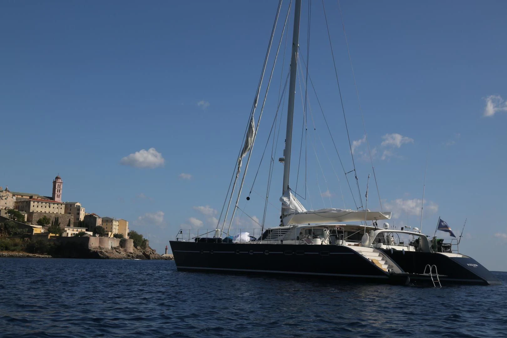 a boat on the water aboard MIROVIA Yacht for Charter