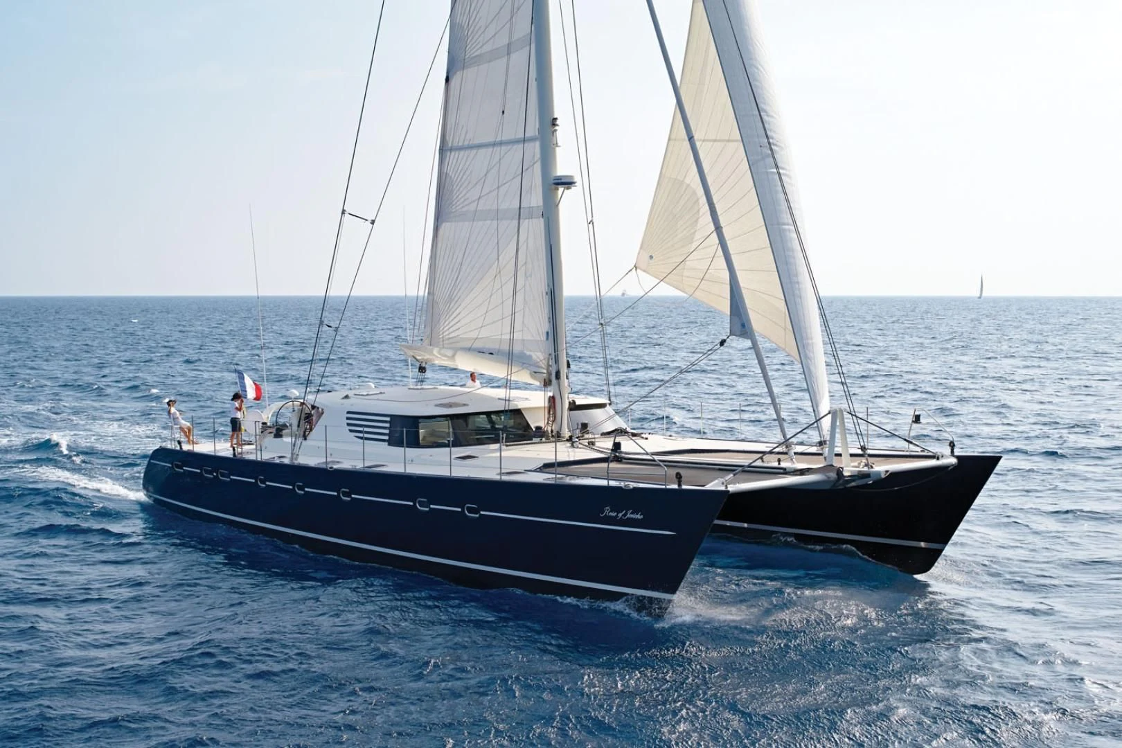 a boat on the water aboard MIROVIA Yacht for Charter