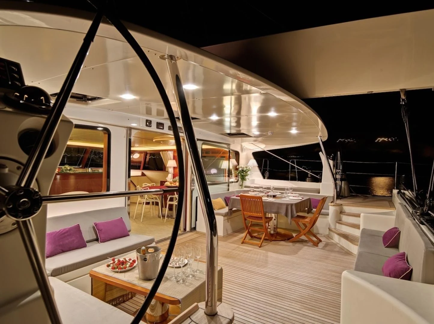 a room with a slide aboard MIROVIA Yacht for Charter