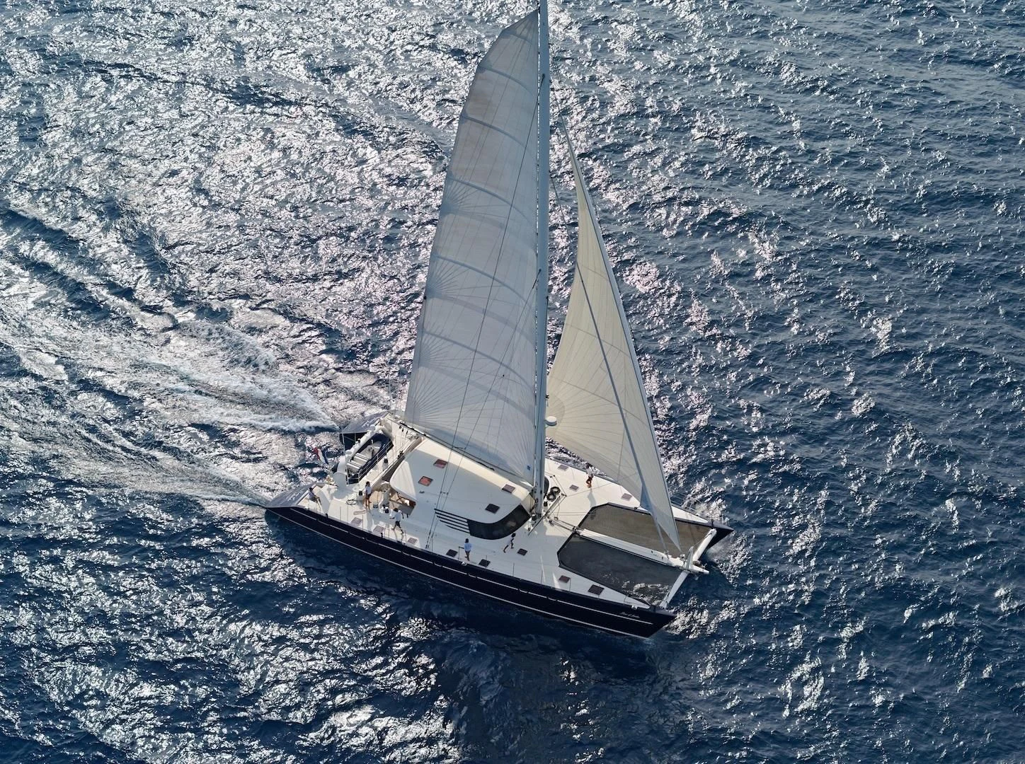 a sailboat on the water aboard MIROVIA Yacht for Charter