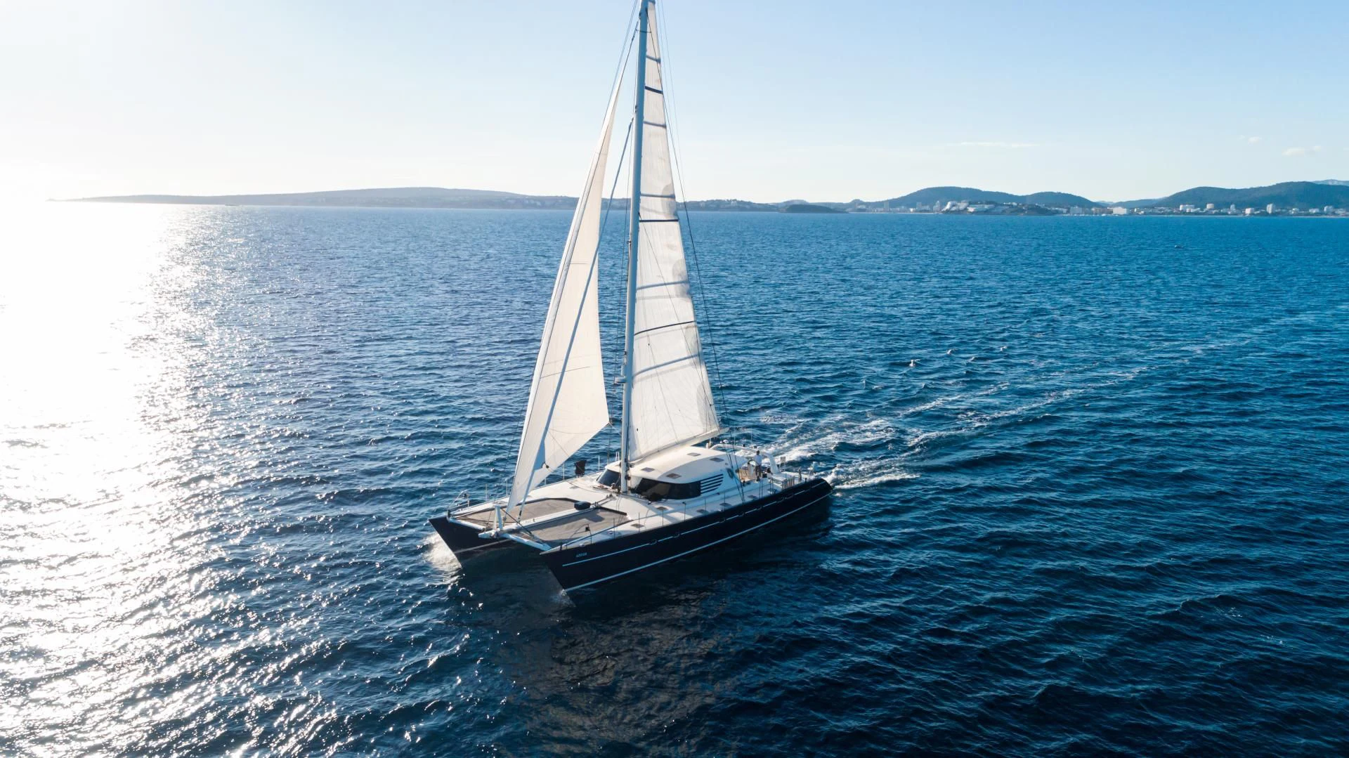 a sailboat on the water aboard MIROVIA Yacht for Charter